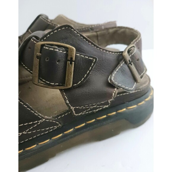Dr Martens Vtg 00\'s Brown Leather Fishermans Sandals Mens 11M Buckle Strap main image 8